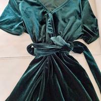 Vestito in velluto Scout verde TG.S