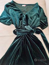 Vestito in velluto Scout verde TG.S