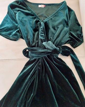 Vestito in velluto Scout verde TG.S