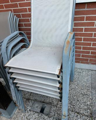 6 sedie da giardino impilabili – da sistemare