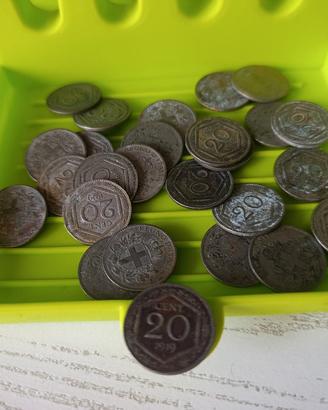 Lotto di 26 monete da 20 centesimi esagono 
