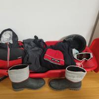 kit bambino per andare sulla neve slittino bob