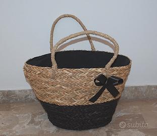 Borsa donna in paglia erba