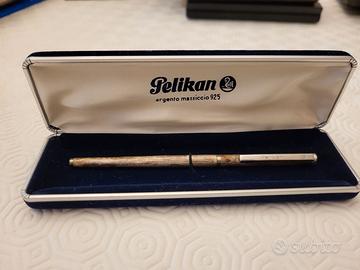 Penna a sfera vintage Pelikan argento massiccio