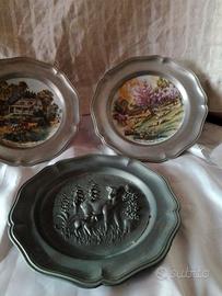 Piatti decorativi in peltro