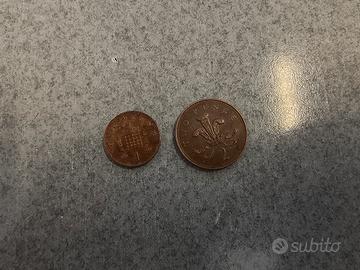 Monete britanniche inglese penny pence