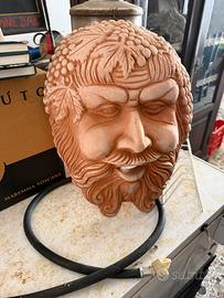 Maschere decorative in terracotta - bacco e sole