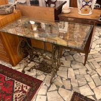 Scrivania consolle tavolo base ghisa