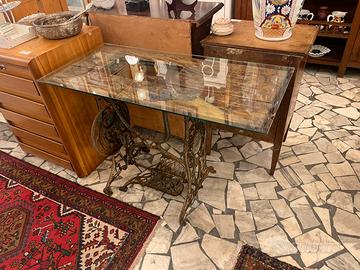 Scrivania consolle tavolo base ghisa