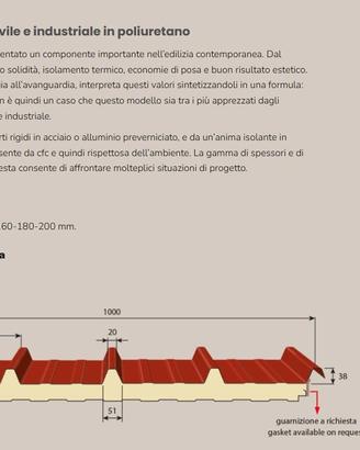 Lattoedil pannello copertura tetto 3cm spessore