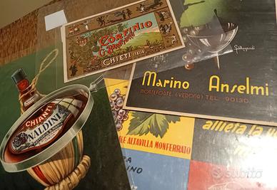 VECCHIE CARTOLINE PUBBLICITARIE ETICHETTA VINI 