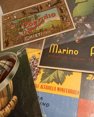 VECCHIE CARTOLINE PUBBLICITARIE ETICHETTA VINI 