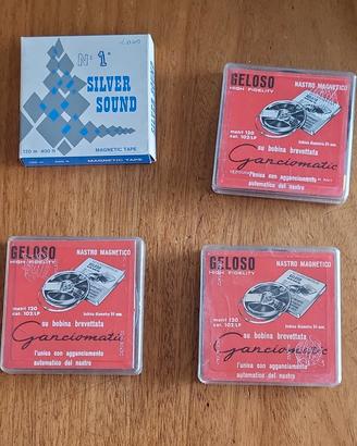 Lotto bobine e nastri magnetici vintage Geloso 
