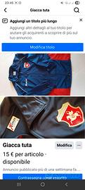 : Giacca Tuta Ancona Calcio Vintage Galex - Taglia