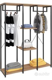 Stand appendiabiti da terra con 4 ripiani