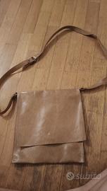 Borsa a tracolla in vera pelle vintage marronicina