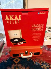 GIRADISCHI PORTATILE AKAI CUSTODIA IN ECOPELLE