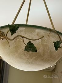 Lampadario piu lampada parete ferro battuto