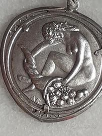 medaglia ciondolo argento 800 fortuna Novalesa