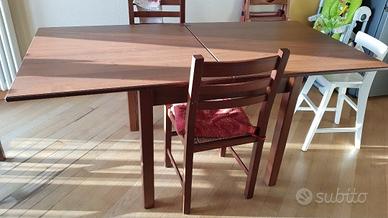 Tavolo quadrato 90 x 90 cm apribile a libro