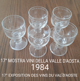 1984 bicchieri 17° mostra del vino Valle d'Aosta