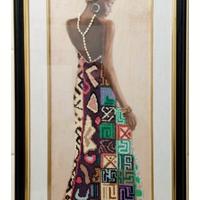 Quadro, ricamo con perline