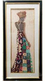 Quadro, ricamo con perline