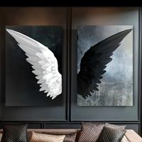 Stampa su tela moderna di ali angeli bianco e nero