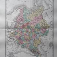 Carta geografica originale dell'Ottocento 