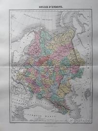 Carta geografica originale dell'Ottocento 