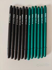 Set da Nr. 12 Penne tratto Pen (6 nere e 6 verdi)