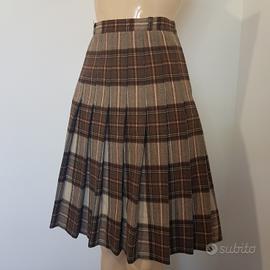 Gonna scozzese vintage 70/80 a pieghe 