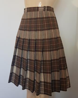 Gonna scozzese vintage 70/80 a pieghe 