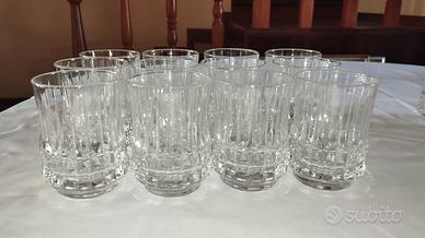 Servizio 12 bicchieri cristallo vintage h 10 cm
