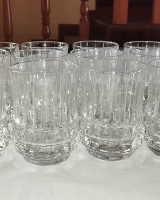 Servizio 12 bicchieri cristallo vintage h 10 cm