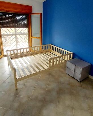 Letto Montessori 140x200 Legno Naturale+Materasso