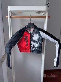 Maglia racing con protezioni rosso jr - misura 10