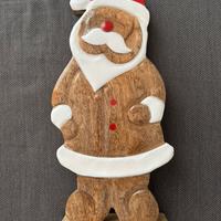 Due decorazioni in legno Babbo Natale