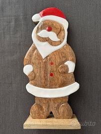 Due decorazioni in legno Babbo Natale