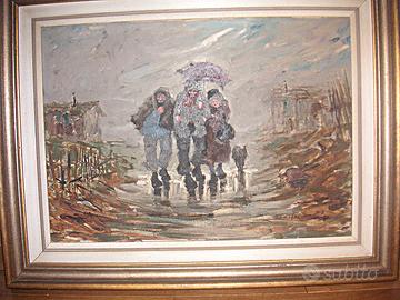 Quadro "Sotto la pioggia" - Pittore Cafrà
