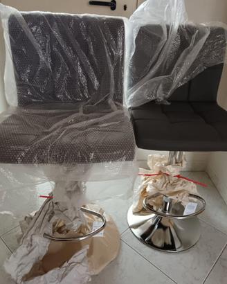 Coppia di Sgabelli da Bar/Cucina Moderni - Grigio