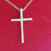 ciondolo croce oro bianco 18 ct