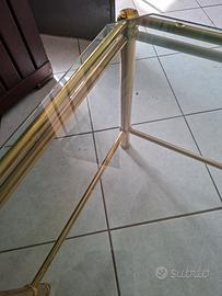 Tavolino ottone cristallo