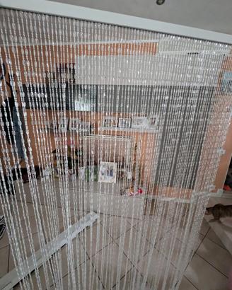 Tenda a Perline Trasparente Effetto Cristallo