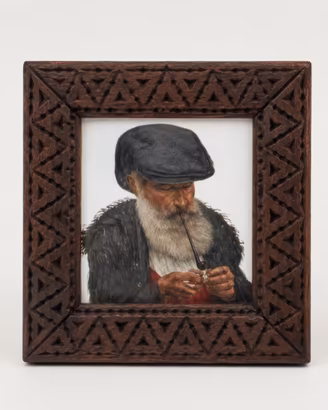 D. Montixi uomo sardo con pipa su ceramica