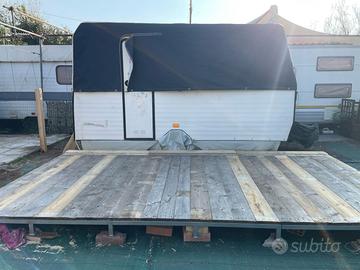 Roulotte con pedana in ferro e veranda 4,20m