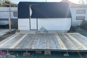 Roulotte con pedana in ferro e veranda 4,20m