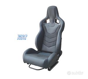 SEDILE BAQUET UNIVERSALE IN PELLE NERA LOOK SPORTS