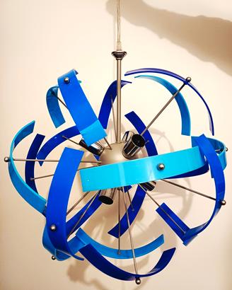 lampadario design plexiglass blu