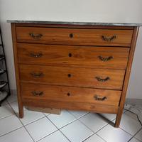 Cassettiera antica top in marmo – Legno massello